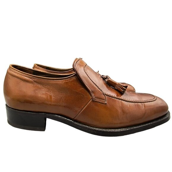 Vintage ‎ 1960's Florsheim Imperial Men's Brown Leather Tassel Loafers  SIZE 7.5 - Picture 2 of 9
